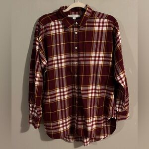 $6❤️Bundled LOFT Burgundy Plaid Flannel Shirt